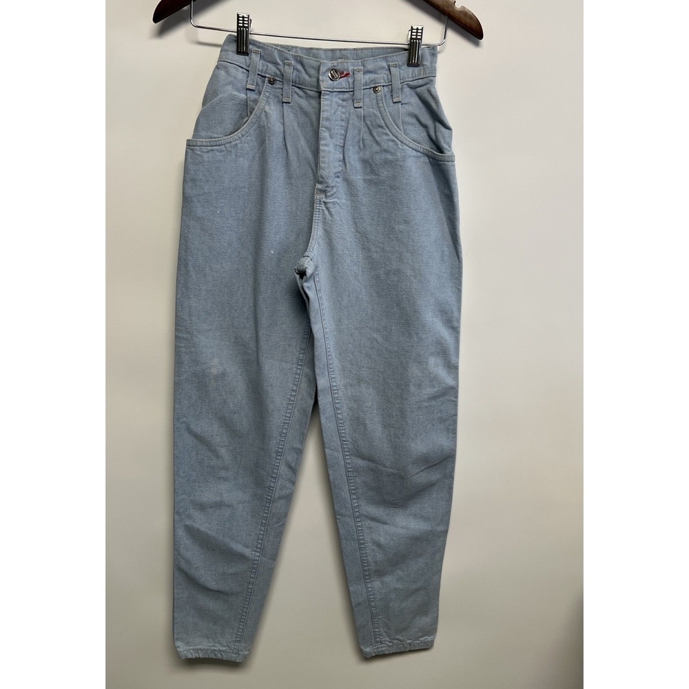 Vintage Pepsi Cola Womens Jeans 24x28 Made In USA Mom 80s Light Wash‎ High Rise